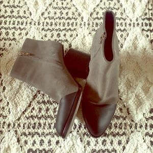 Black and grey booties